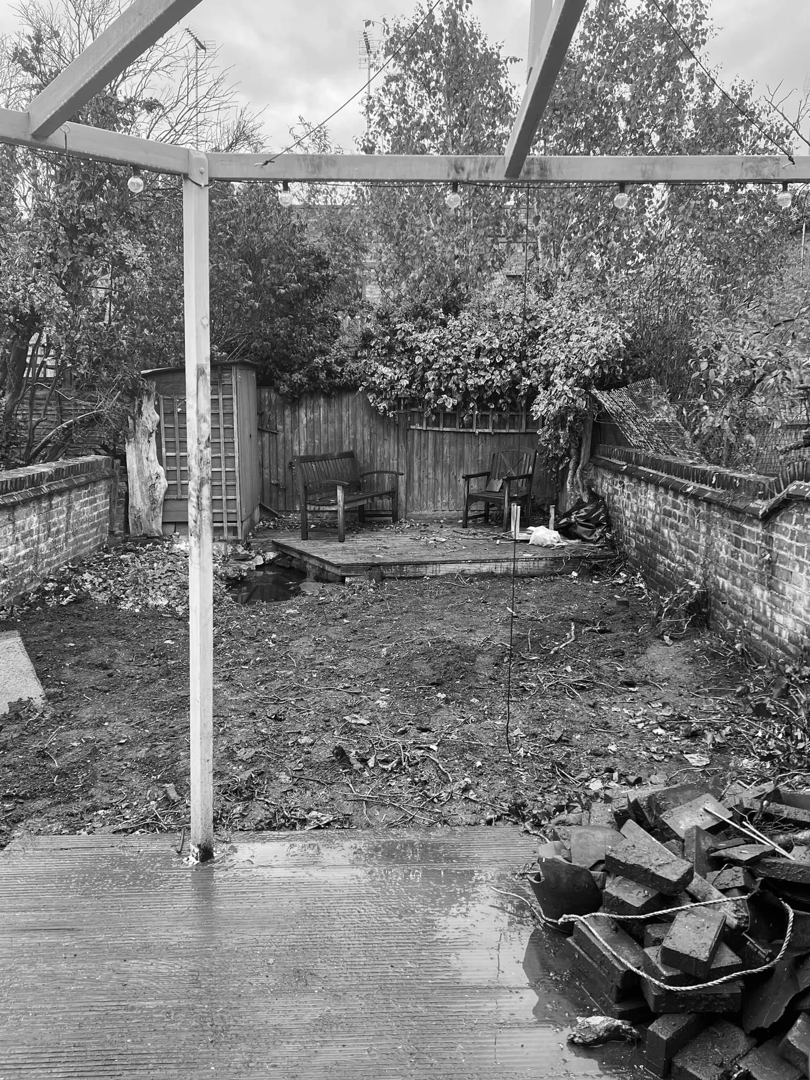 ECH WORKS — Before shot of a neglected London garden
